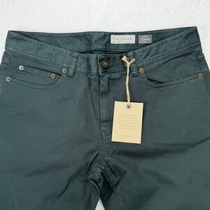 J. Hilburn Classic 5-Pocket Twill Pants Mens 34 Dark Green Italian Pima Cotton